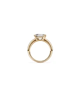 2.00 Carat TW Emerald Cut Laboratory-Grown Diamond Offset East West Engagement Ring in 14kt Yellow Gold