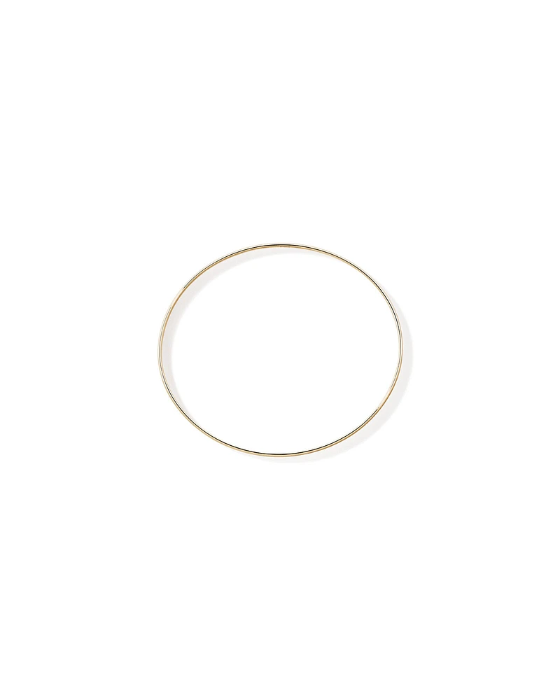 65mm (2.5") 5.7mm Width Solid Oval Bangle in 10kt Yellow Gold