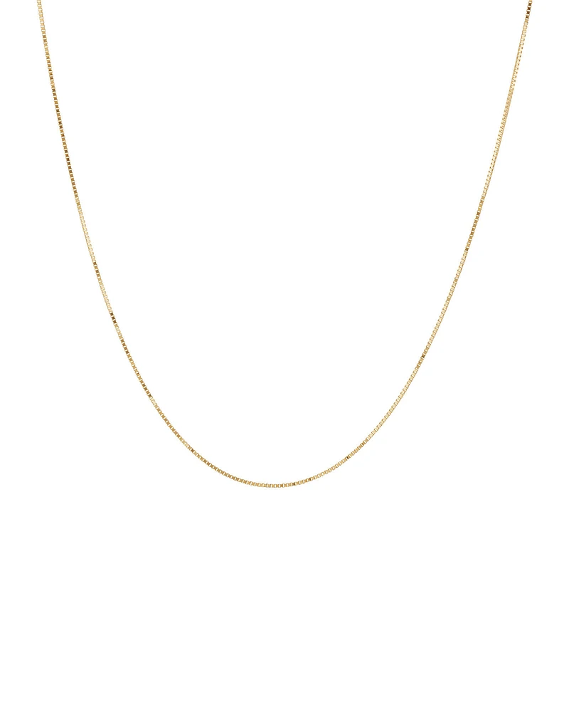 45cm (18") 0.85mm Width Diamond Cut Box Chain in 14kt Yellow Gold