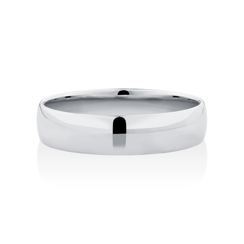 5mm Lite Half Round Wedding Band in Platinum