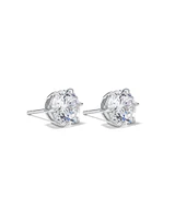 9.5mm Round Brilliant Cubic Zirconia Stud Earrings in Sterling Silver