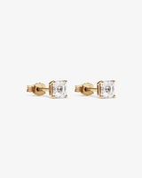 1.00 Carat TW Asscher Cut Solitaire Laboratory-Grown Diamond Stud Earrings in 10kt Yellow Gold