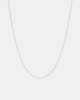 45cm (17") 0.95mm Width Solid Cable Chain In 10kt White Gold