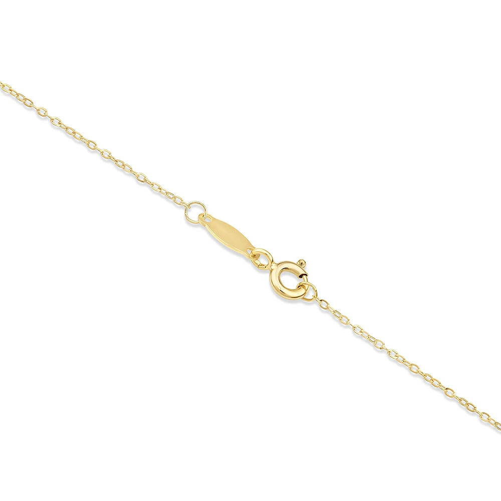 45cm (17") 0.95mm Width Solid Cable Chain In 10kt White Gold