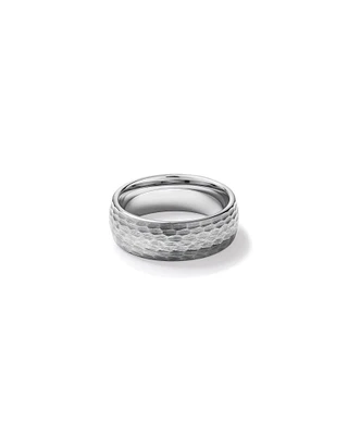 8mm Hammered Wedding Band in Tungsten