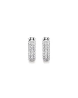 Cubic Zirconia Huggie Earrings in Sterling Silver
