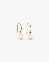 Drop Earrings with Cultured Freshwater Pearl in 10kt Yellow Gold