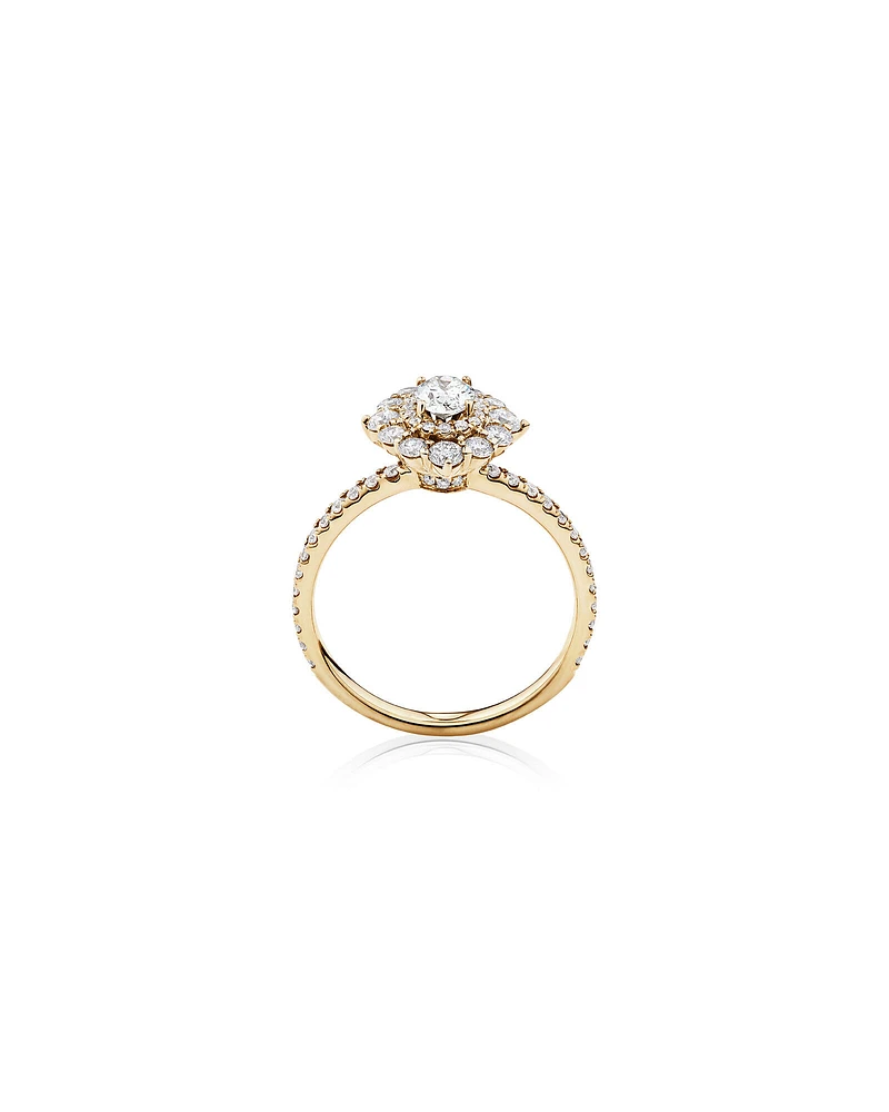 Sir Michael Hill Designer Oval Engagement Ring with 0.92 Carat TW Diamonds in 18kt White Gold