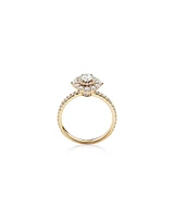 Sir Michael Hill Designer Oval Engagement Ring with 0.92 Carat TW Diamonds in 18kt White Gold