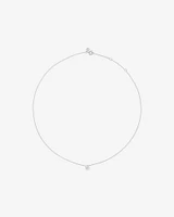 0.25 Carat TW Laboratory-Grown Diamond Bezel Box Set Pendant in Sterling Silver