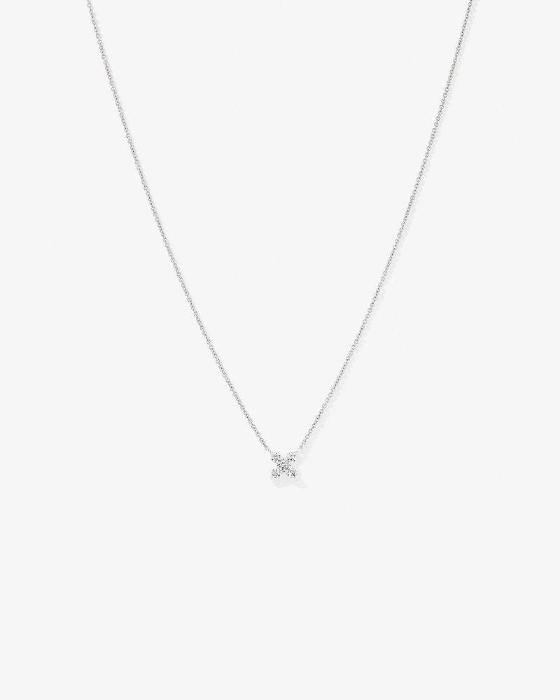 50cm (20") Cubic Zirconia Floral Necklace in Sterling Silver