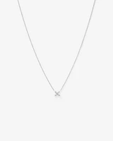 50cm (20") Cubic Zirconia Floral Necklace in Sterling Silver