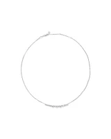Graduated Round Cubic Zirconia Necklace in Sterling Silver