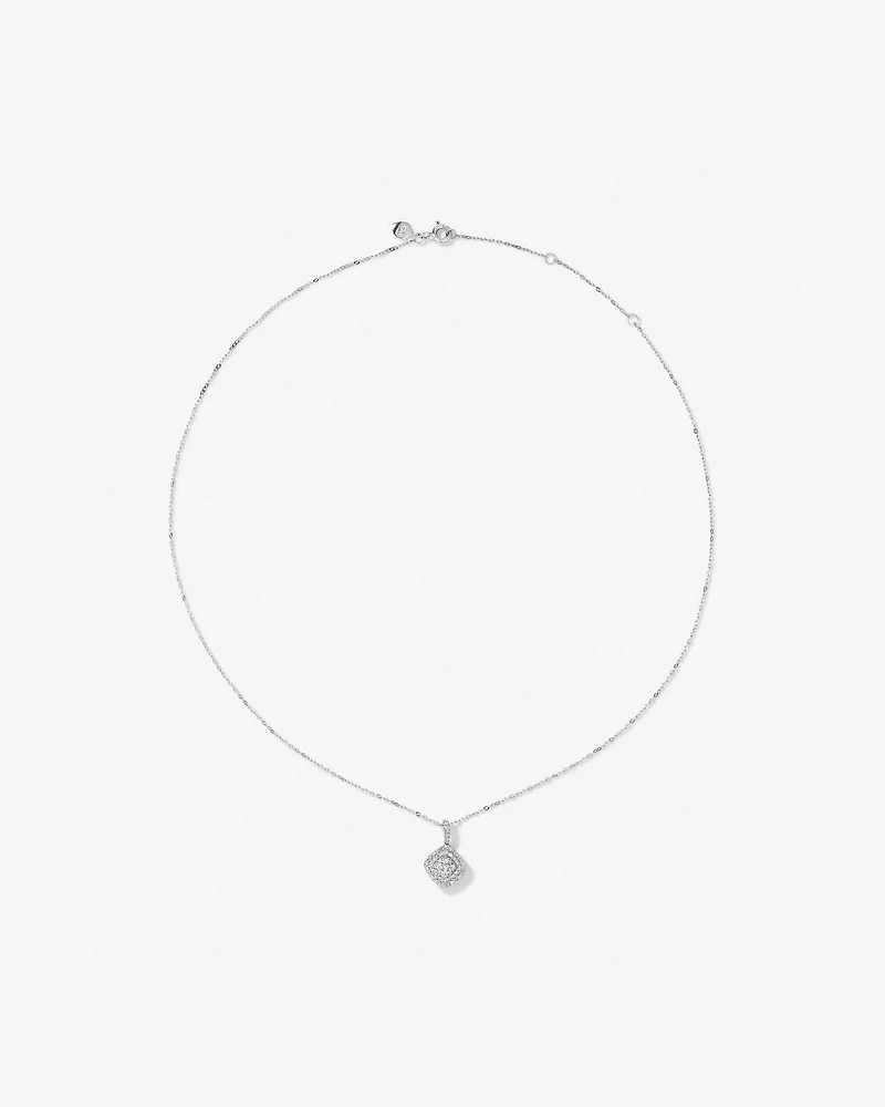 0.30 Carat TW Cushion Shaped Diamond Cluster Pendant Necklace in 10kt Yellow Gold
