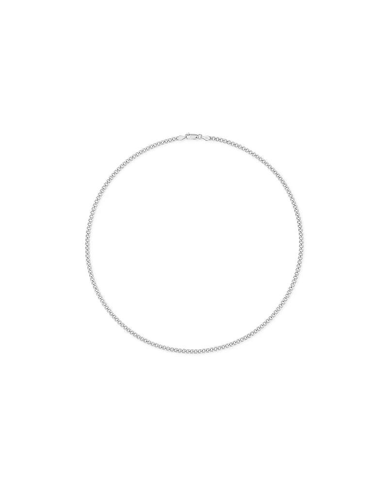 55cm (22") 3.5-4mm Width Fine Curb Chain Necklace in Sterling Silver