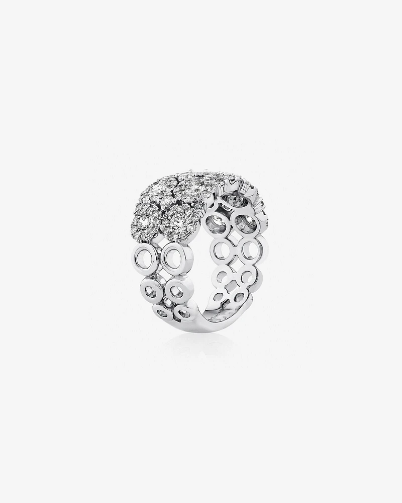 2 Row Bubble Ring with 2.00 Carat TW Diamonds in 14kt White Gold