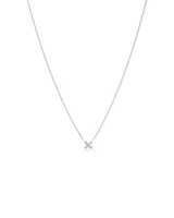 50cm (20") Cubic Zirconia Floral Necklace in Sterling Silver