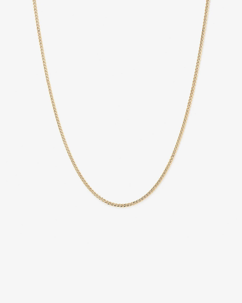 45cm (17") 2.8mm Width Semi Solid Miami Curb Chain in 10kt Yellow Gold