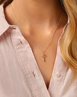 Cross Pendant in 10kt White Gold
