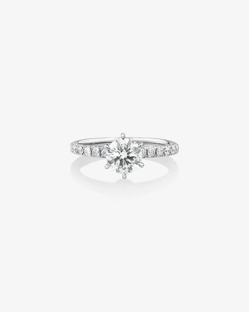 Sir Michael Hill Designer Engagement Ring with 1.37Carat TW of Diamonds in 18kt White Gold