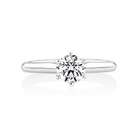 Certified Solitaire Engagement Ring with a 3/4 Carat TW Diamond in 18kt White Gold