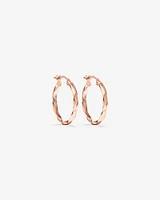 15mm Square Twist Hoop Earrings in 10kt Rose Gold