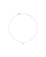 50cm (20") Cubic Zirconia Floral Necklace in Sterling Silver