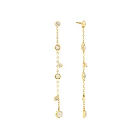 Drop Earrings with Opal & 0.15 Carat TW of Diamonds in 10kt Yellow Gold