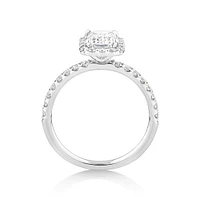 1.78 Carat TW Laboratory-Grown Diamond Emerald Cut Halo Ring in 14kt White Gold