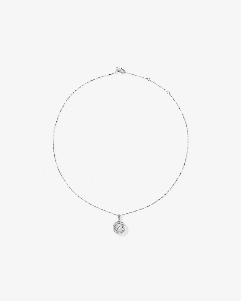 Carat TW Diamond Halo Everlight Pendant in 10kt White Gold