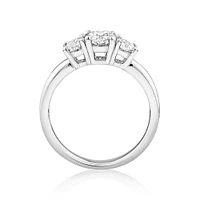 1.00 Carat TW Three Stone Round Brilliant Diamond Engagement Ring in 14kt Yellow and White Gold