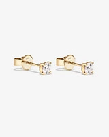 Carat TW Laboratory-Grown Diamond Solitaire Stud Earrings in 14kt Yellow Gold