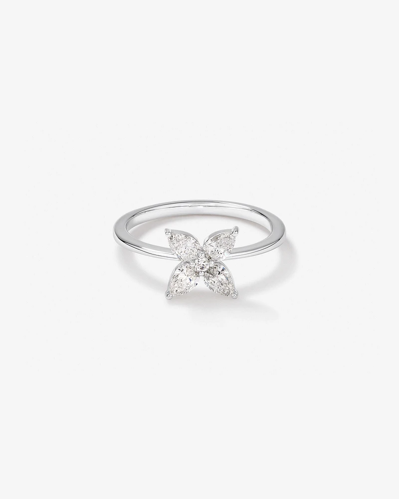 0.62 Carat TW Floret Laboratory-Grown Diamond Ring in 10kt White Gold
