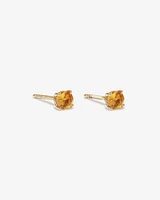 Citrine Birthstone Studs in 10kt Yellow Gold