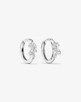 Boucles d’oreilles Huggie en zircone cubique en argent sterling