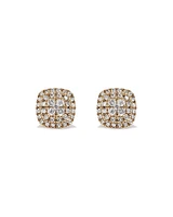 0.30 Carat TW Cushion Shaped Diamond Cluster Stud Earrings in 10kt Yellow Gold