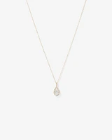 1.00 Carat TW Diamond Halo Everlight Pear Pendant in 10kt Yellow Gold