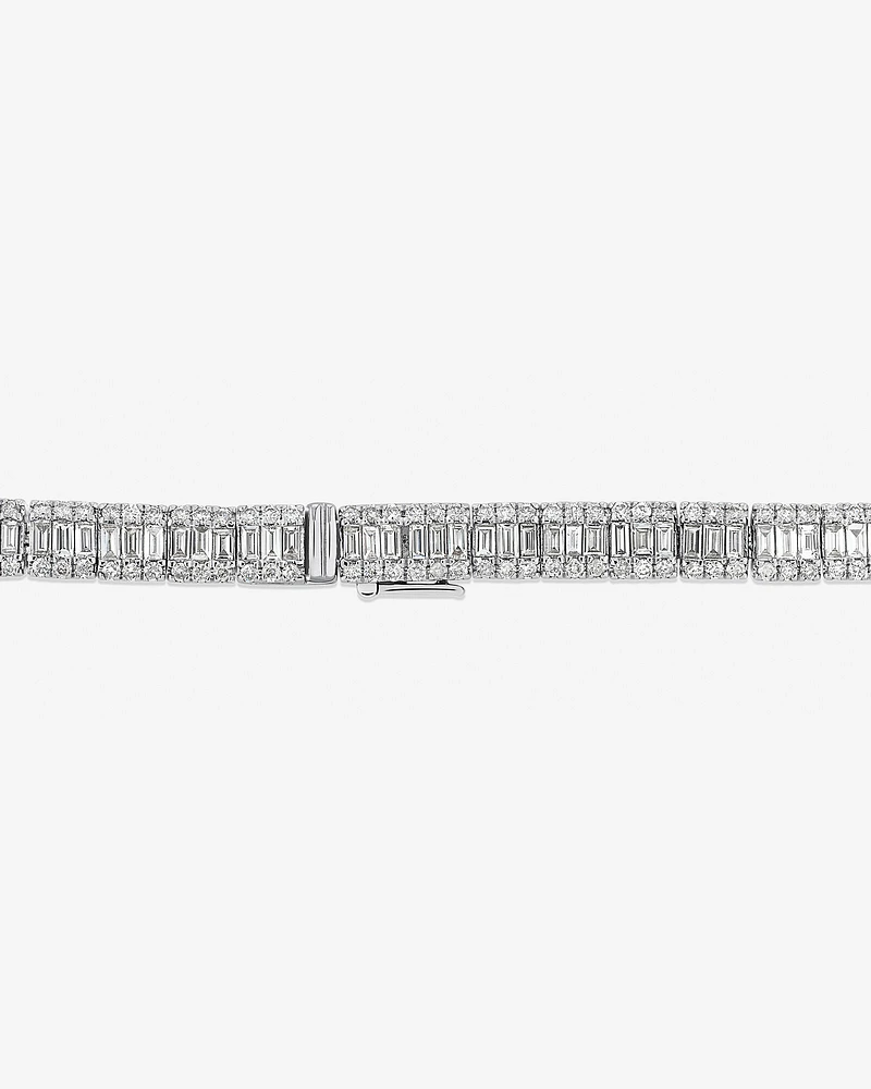 3.37 Carat TW Baguette Diamond Tennis Bracelet in 14kt White Gold