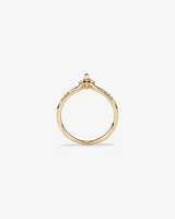 0.14 Carat TW Round Brilliant and Marquise Diamond Contoured Wedding Band in 14kt Yellow Gold