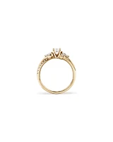 0.83 Carat TW Oval and Marquise Twist Engagement Ring in 14kt Yellow Gold