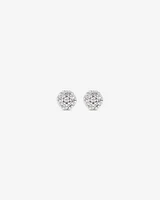 Round Diamond Cluster Stud Earrings in 10kt White Gold
