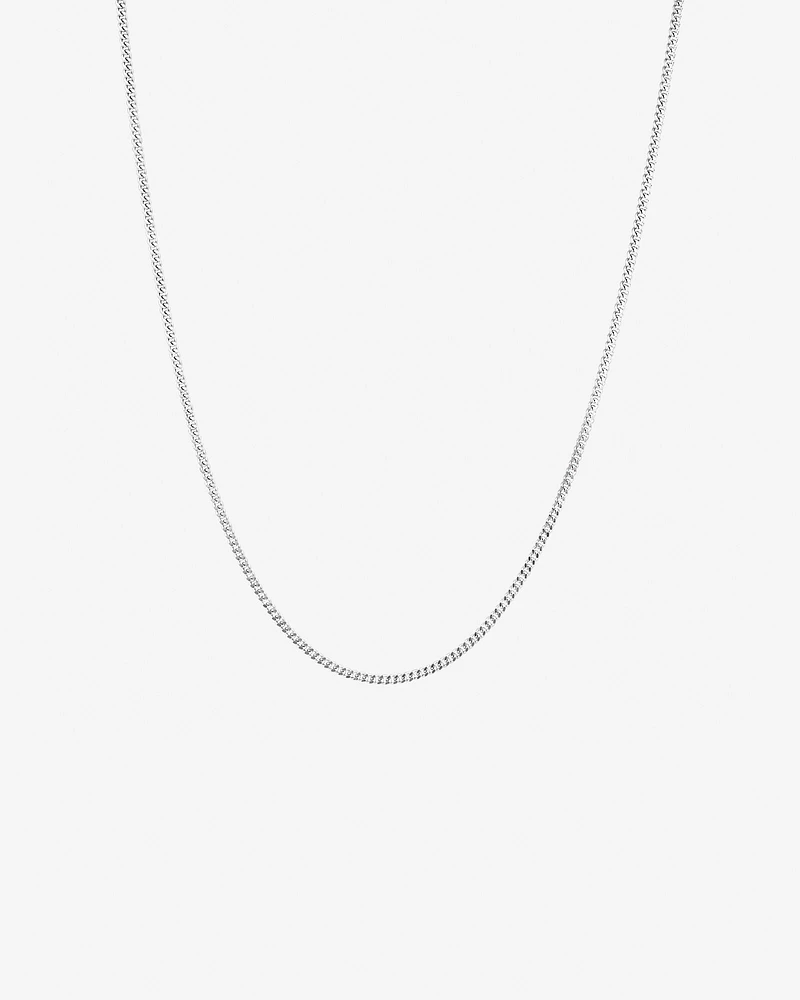 60cm (24") 1.5mm - 2mm Width Curb Chain in 925 Sterling Silver