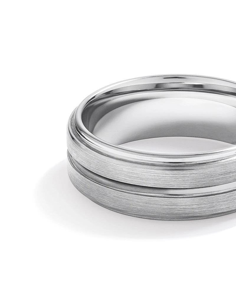 8mm Patterned Wedding Band Tungsten