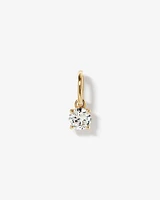 Round Created White Sapphire Birthstone Pendant in 10kt Yellow Gold