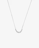 Graduated Round Cubic Zirconia Necklace in Sterling Silver