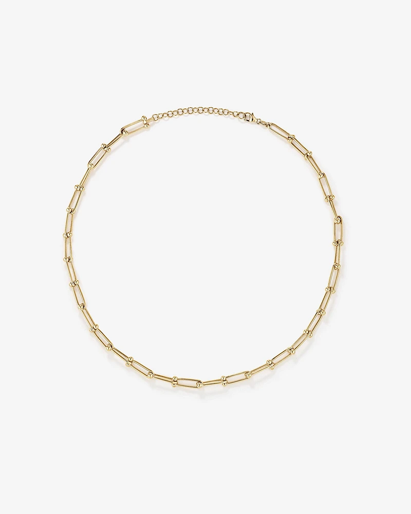 Ball and Oval Link Chain in 10kt Yellow Gold