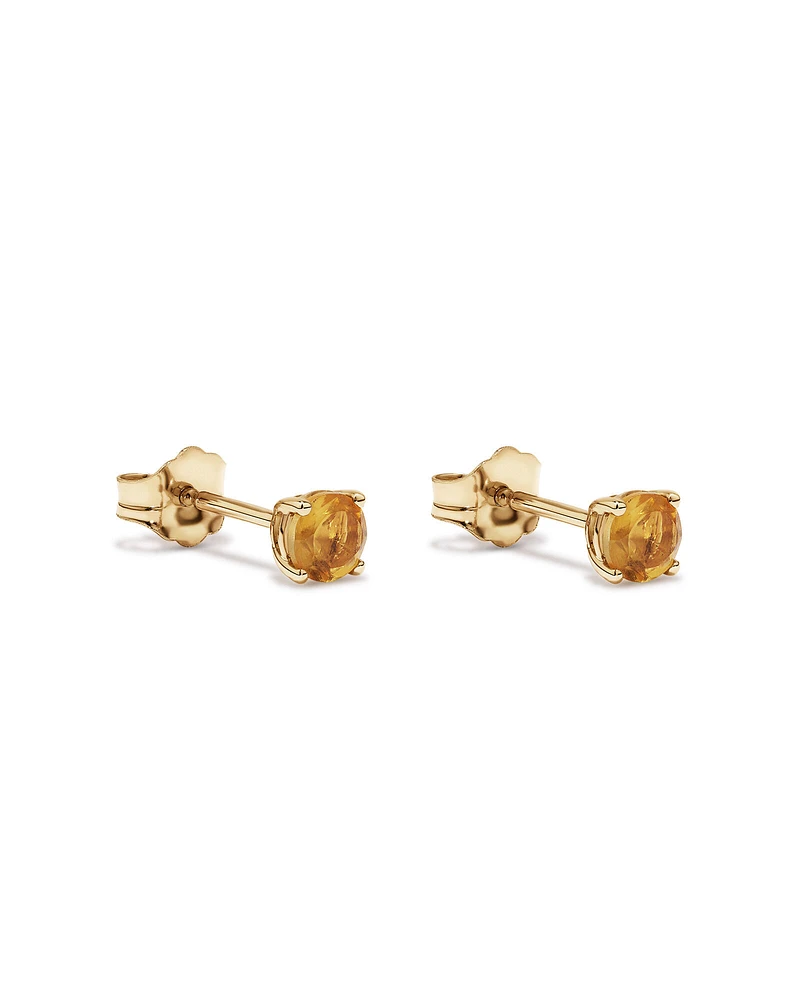 Citrine Birthstone Studs in 10kt Yellow Gold