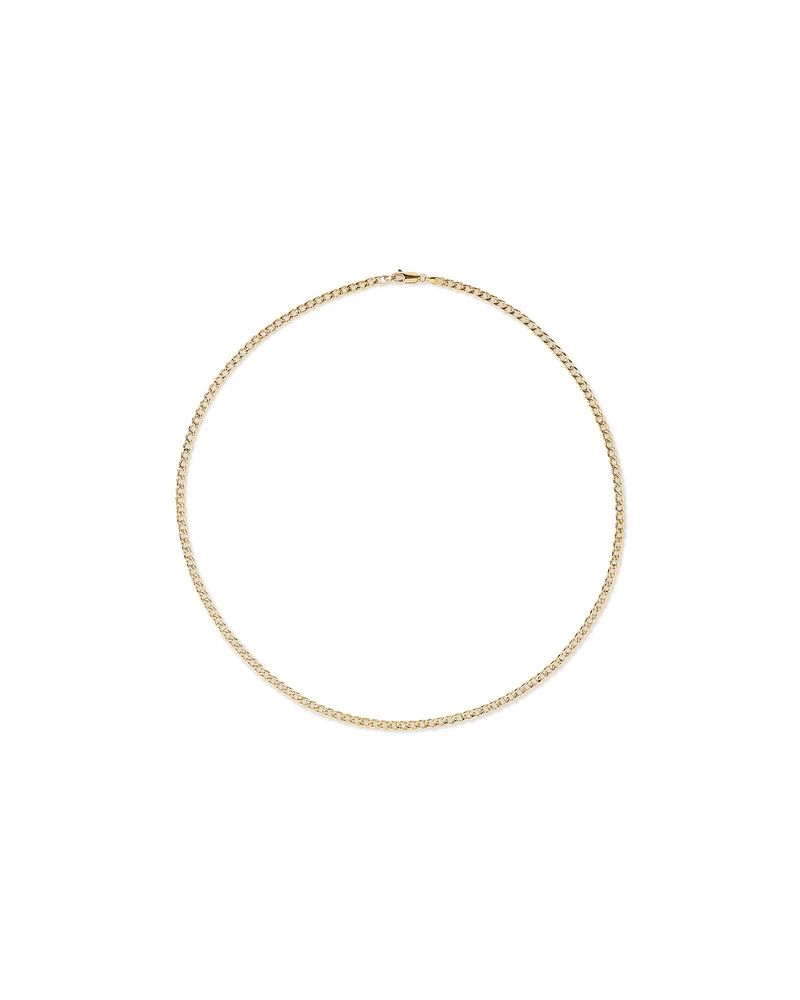 Chaîne semi-solide à maillons gourmette de 55 cm (22 po), largeur de 3,9 mm, en or jaune 10 ct