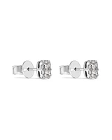 0.31 Carat TW Multistone Emerald Cut Diamond Stud Earrings in 10kt White Gold