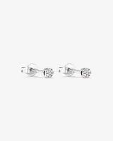 Round Diamond Cluster Stud Earrings in 10kt White Gold